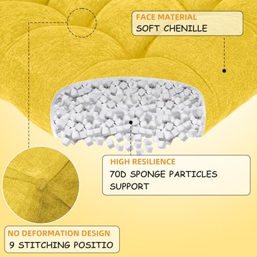 Millsilo Square Meditation Cushion - Large Yellow