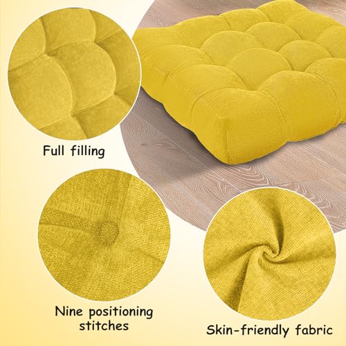 Millsilo Square Meditation Cushion - Large Yellow