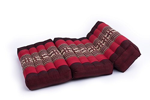 Red Kapok Meditation Cushion with Elephants