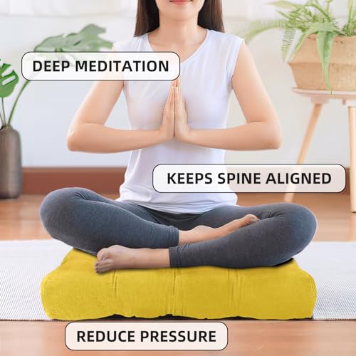 Millsilo Square Meditation Cushion - Large Yellow
