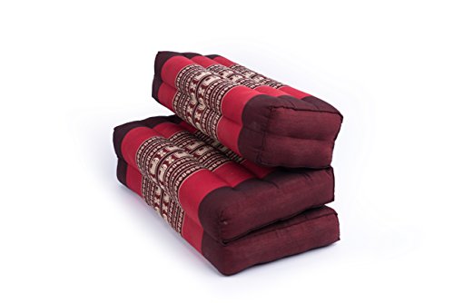 Red Kapok Meditation Cushion with Elephants