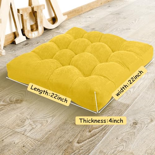 Millsilo Square Meditation Cushion - Large Yellow