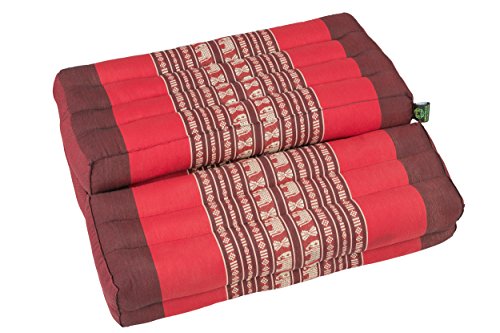 Red Kapok Meditation Cushion with Elephants