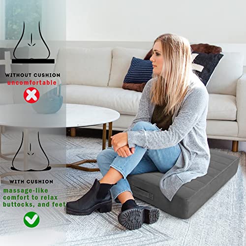 MeMoreCool Large Meditation Floor Pillow - Grey