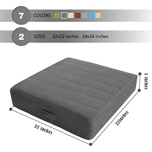 MeMoreCool Large Meditation Floor Pillow - Grey