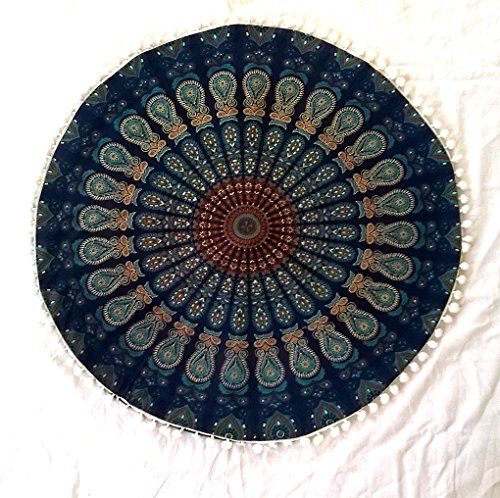 Blue Mandala Floor Pillow for Meditation and Decor