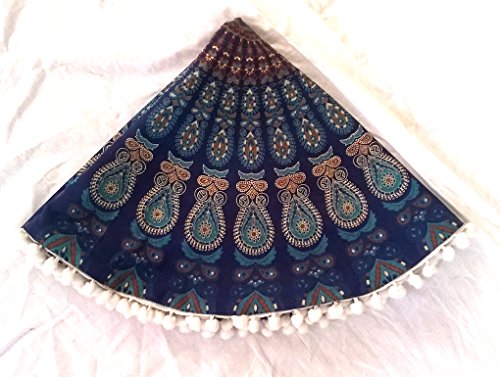 Blue Mandala Floor Pillow for Meditation and Decor