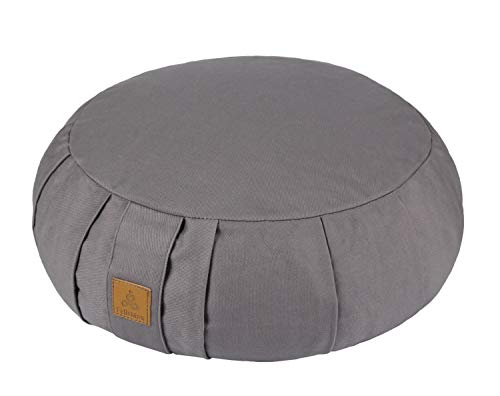 FelizMax Organic Buckwheat Meditation Cushion - Gray