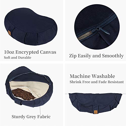 FelizMax Organic Buckwheat Meditation Cushion - Gray