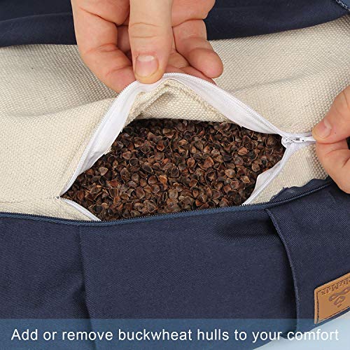 FelizMax Organic Buckwheat Meditation Cushion - Gray