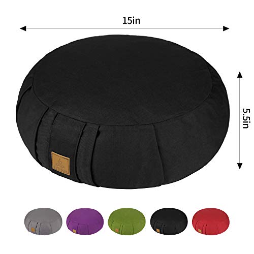 FelizMax Organic Buckwheat Meditation Cushion - Gray