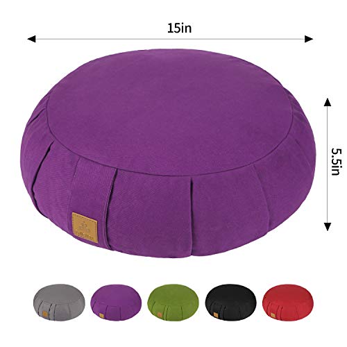 FelizMax Organic Buckwheat Meditation Cushion - Gray