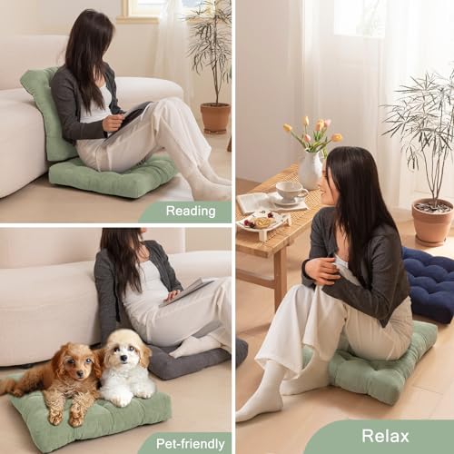 Sage Green Meditation Floor Cushion for Adults
