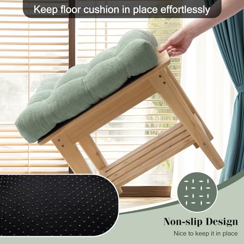 Sage Green Meditation Floor Cushion for Adults
