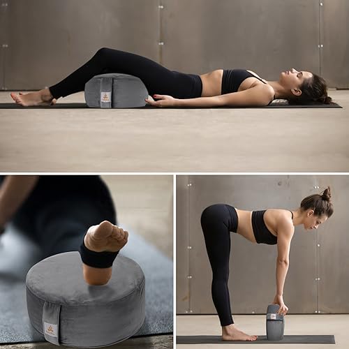 FelizMax Velvet Meditation Pillow - Cyan Blue 16