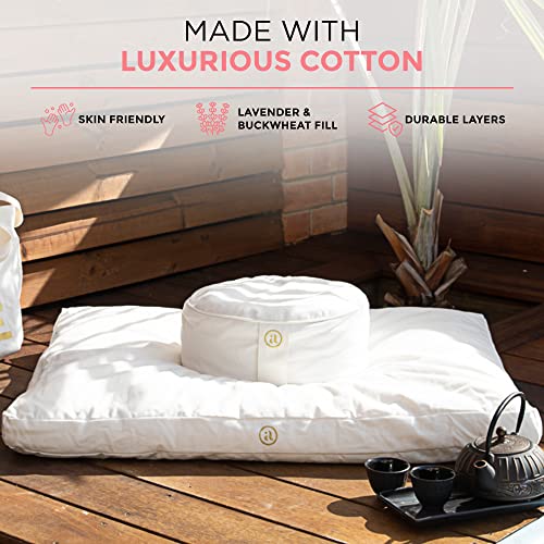 Buckwheat Zafu Meditation Cushion with Velvet Cover