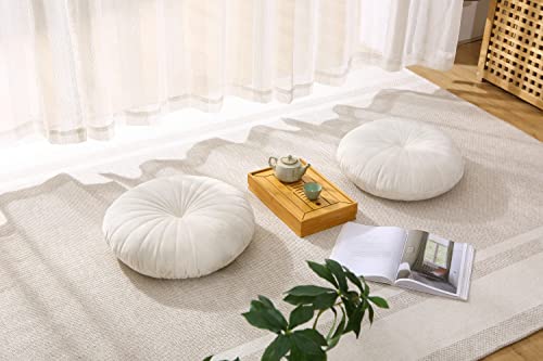 Beige Round Meditation Cushion for Mindfulness Practices