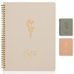 Cute Beige Spiral Notebook Journal for Women