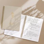 Cute Beige Spiral Notebook Journal for Women