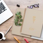 Cute Beige Spiral Notebook Journal for Women