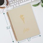 Cute Beige Spiral Notebook Journal for Women