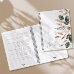 Floral Spiral Notebook Journal for Productivity