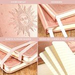 Sun-Themed Faux Leather Journal with Page Dividers