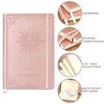 Sun-Themed Faux Leather Journal with Page Dividers