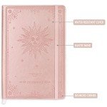 Sun-Themed Faux Leather Journal with Page Dividers