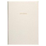 WORLD TRAVELER Eccolo Medium Lined Journal Notebook, Hardbound Cover, A5 Writing Journal, 256 Ruled Ivory Pages, Ribbon Bookmark, Lay Flat, Notebook for Work or School (White, 5.75-x-8.25 inches)