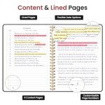 Lined Spiral Journal Notebook for Women & Men, 140 Pages, College Ruled Hardcover Notebook for Work & Note Taking, Journals for Writing, A5 - Black