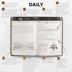 Prazoli Leather Christian Bible Prayer Journal For Men - Study Scripture Notebook & Planner Daily Devotional Undated | Religious Jesus Faith Gifts for Graduation, Pastor Baptism & Church, Cross