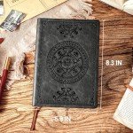 CAGIE Lined Journal for Men Soft Cover Notebook Leather Journals for Writing, 180 Lay Flat Vintage Mens Journal Personal Diary, 5.7'' X 8.3'', Black