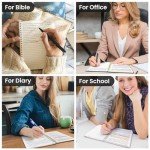 Lined Spiral Journal Notebook for Women & Men, 140 Pages, College Ruled Hardcover Notebook for Work & Note Taking, Journals for Writing, A5 - Black