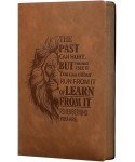 MINICAGIE Leather Journal for Men Soft Cover 256 Pages Lined Journals for Writing A5 Lion Journaling Notebooks Vintage Inspirational Diary, 5.7" x 8.3", Brown