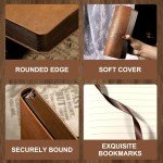 MINICAGIE Leather Journal for Men Soft Cover 256 Pages Lined Journals for Writing A5 Lion Journaling Notebooks Vintage Inspirational Diary, 5.7" x 8.3", Brown