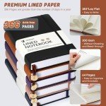 Winkooy Lined Journal Notebook, 366 Pages, Leather Hardcover Journals for Writing Thick A5 College Ruled Classic Notebook with Pen Loop, 100Gsm Daily Journal for Women Men Travel Business Work Office