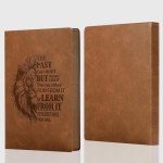 MINICAGIE Leather Journal for Men Soft Cover 256 Pages Lined Journals for Writing A5 Lion Journaling Notebooks Vintage Inspirational Diary, 5.7" x 8.3", Brown