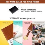Winkooy Lined Journal Notebook, 366 Pages, Leather Hardcover Journals for Writing Thick A5 College Ruled Classic Notebook with Pen Loop, 100Gsm Daily Journal for Women Men Travel Business Work Office