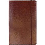 C.R. Gibson MJ5-4792 Brown Bonded Leather Notebook with 240 Ruled Pages, 5" W x 8.25" H