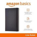 Amazon Basics Classic Notebook, Line Ruled, 240 Pages, Black, Hardcover, 5 x 8.25-Inch