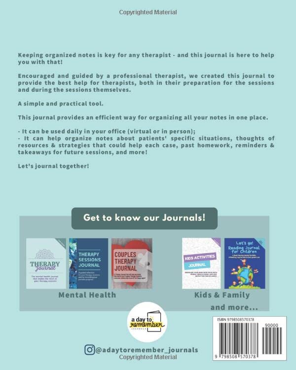 Essential Therapist Workbook for Session Tracking