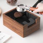 Espresso Klopfbox mit Akazienholz und Stahl