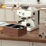 Espresso Klopfbox mit Akazienholz und Stahl