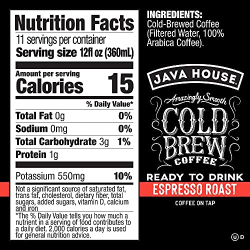 Java House Dark Roast Cold Brew Coffee 128 Fl Oz