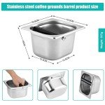 Stainless Steel Espresso Knock Box with Rubber Bar