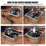 Stainless Steel Espresso Knock Box with Rubber Bar