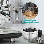 Stainless Steel Espresso Knock Box with Rubber Bar