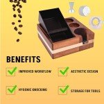 58.5mm Wooden Tamper Box with Removable Metal Basket