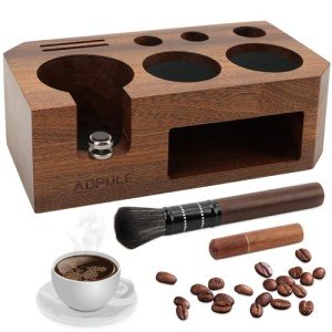 Sapele Wood Espresso Tamping Station & Accessories